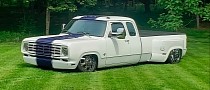 1978 Dodge Dually Looks Like a Snail in the Grass, It’s Actually a Hellcat