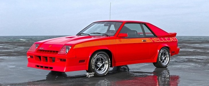 1980s L-Body Dodge Charger hellcat what-if rendering 