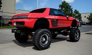 1984 Pontiac Fiero Custom Is a Macabre Ferrari Testarossa-Chevy Blazer Mashup
