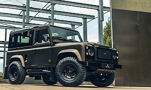 1985 Land Rover Defender Gets Turned Into a Moon Dust Imperfect Chameleon