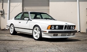 1989 BMW 635CSi Looks Like a White Over Black Vintage RS Edition Custom Delight