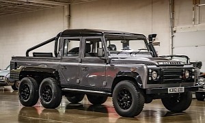 1993 Land Rover Defender 110 Comes From British Farm as a 6x6 Wet Dream