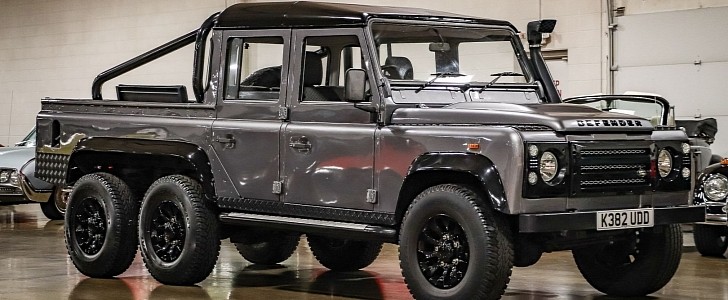 1993 Land Rover Defender 110 Comes From British Farm as a 6x6 Wet Dream ...