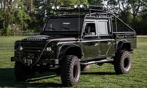 1993 Land Rover Defender 130 Customized Spectre-Style Is Up for Grabs