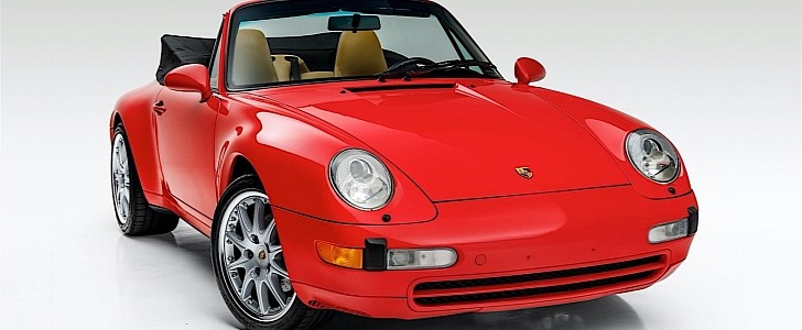 Small MAL Plastic Porsche 969 Sports car in Red with Stripes 