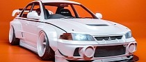 1997 Mitsubishi Lancer Evo IV Comes Out of the CGI Shadows, It's Widebody Madness