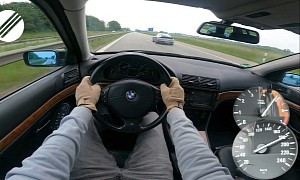 1998 BMW 528i Goes Out for Autobahn Top Speed Blast, 911 Doesn't Mind Yielding