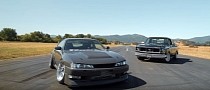 1JZ-Swapped Nissan 240SX Drag Races LS3-Swapped Chevy C10