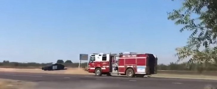 Stolen fire truck speeds during cross-county police chase