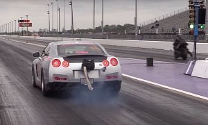 2,000 HP GT-R Blows Rear End while Drag Racing a Bike, Makes Stunning Comeback