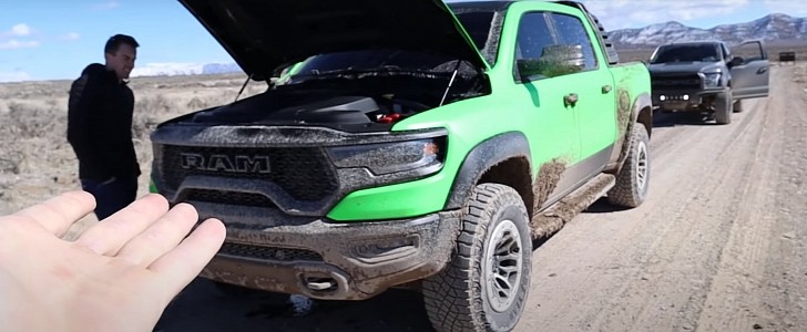 Nearly-new RAM 1500 TRX breaks down while off-roading