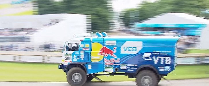 20,000 lbs Kamaz Dakar Truck Drifting at 2016 Goodwood FoS