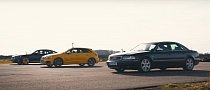 2001 Audi S8 Gets Destroyed by Modern S3 and A8 TDI in Drag Race