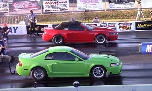 2003 Ford Mustang With Turbo Coyote V8 Smokes All Competition at the Drag Strip