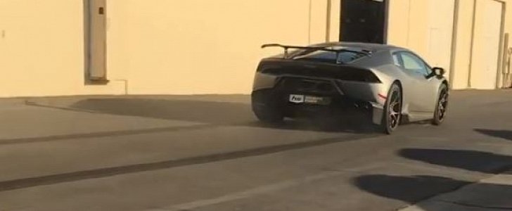 200ft Lamborghini Huracan Burnout 