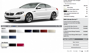 2012 BMW 6-Series Coupe Online Configurator Launched in the US
