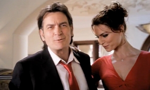 2012 Fiat 500 Abarth Commercial: Charlie Sheen under House Arrest, Catrinel Menghia