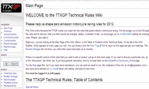 2012 Wiki TTXGP Technical Rules Launched