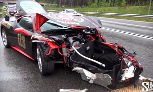 2013 Gumball 3000: Ferrari 458 Crashes Hard in the Rain
