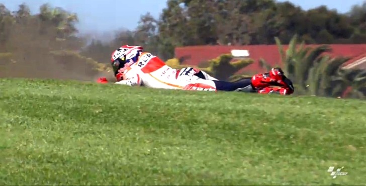 Marquez crashed, not sunbathing
