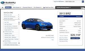2013 Subaru BRZ Online Configurator Launched
