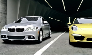 2014 BMW 535d Smokes a Porsche 911 Carrera in New Commercial