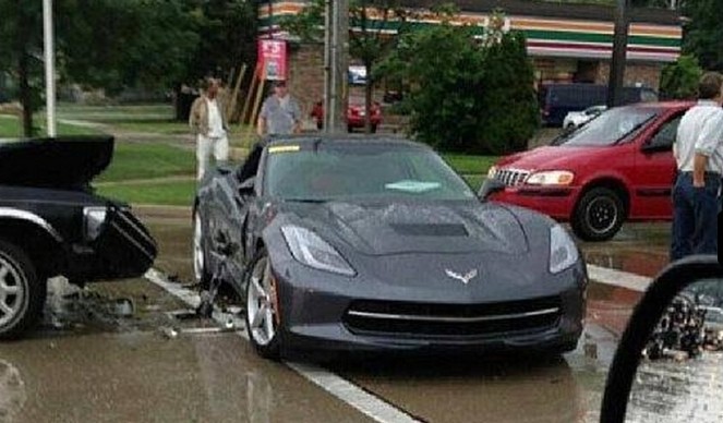2014 Corvette Stingray crashed in Michigan