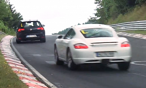 2014 VW Golf R Keeping Up With a Cayman on the Nurburgring
