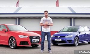 2015 Audi RS3 Is Slower and Less Fun than Golf R in Evo Track Battle