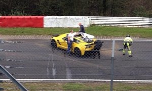 2015 Corvette Z06 Laps the Nurburgring, Crashes Into Barrier