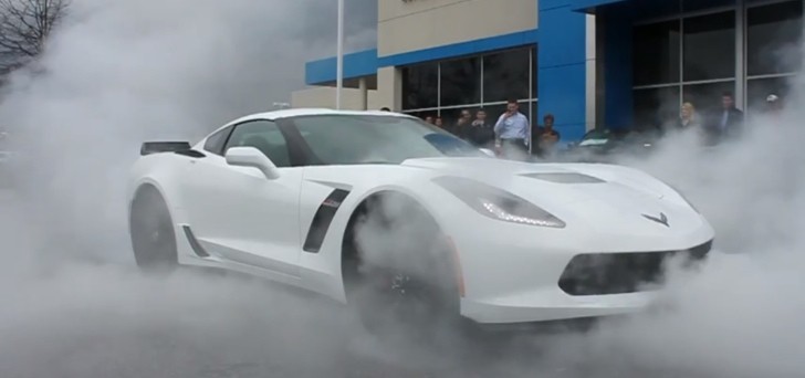 2015 Corvette Z06 burnout out of the dealership