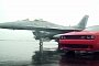 2015 Dodge Challenger SRT Hellcat Drag Races F16 Fighting Falcon