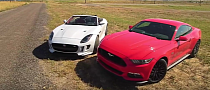 2015 Ford Mustang GT Takes on AWD Jaguar F-Type R with Predictable Results <span>· Video</span>