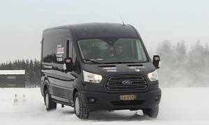 2015 Ford Transit Van Drifting in the Snow