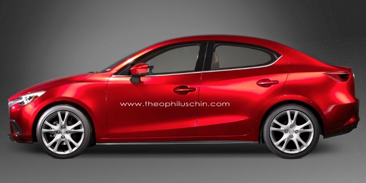 2015 Mazda2 sedan rendering