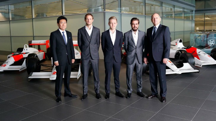 2015 McLaren-Honda drivers: Fernando Alonso, Jenson Button, Kevin Magnussen (test and reserve driver)