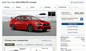 2015 Subaru WRX STI Configurator Goes Online