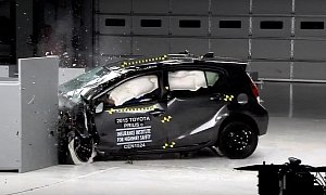 2015 Toyota Prius c Is Only “Acceptably” Safe, IIHS Small Overlap Crash Test Shows