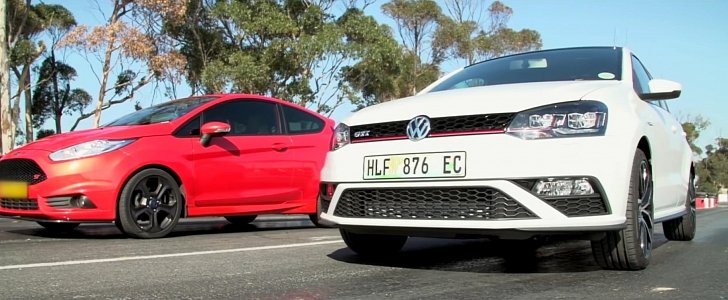 2015 VW Polo GTI Takes on Ford Fiesta ST Drag Race Is Too Close for Comfort