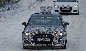 2016 Audi A3 Sedan Facelift Spied for the First Time, Starts Winter Testing with TT
