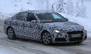 2016 Audi A4 Spied with Production Body During Winter Testing Session