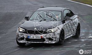 2016 BMW M2 Spotted Testing on the Nurburgring in the Wet