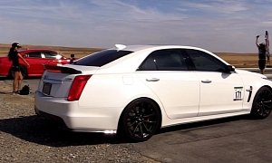 2016 Cadillac CTS-V vs. 2015 Dodge Charger Hellcat Drag Race Ends In Humiliation