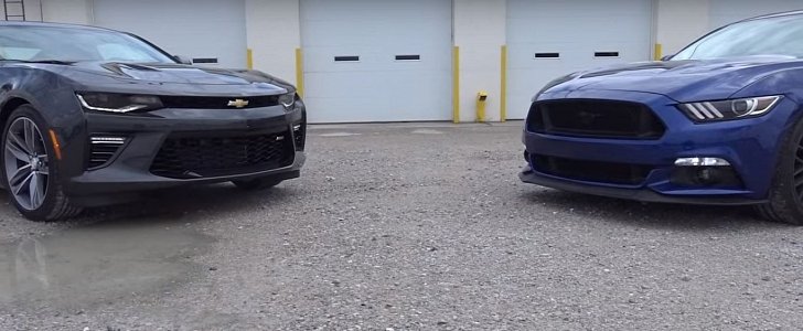 2016 Camaro SS Drag Races 2016 Mustang GT with E85 tune, Shelby GT500 Mufflers