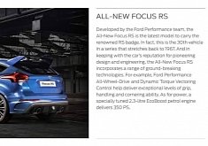 2016 Ford Focus RS Horsepower Leaked: 350 PS (345 HP) of Madness – Video, Photo Gallery