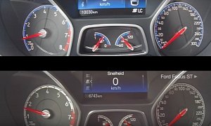 2016 Ford Focus RS vs. Focus ST Acceleration Test Has Bonus Autobahn Drag Race