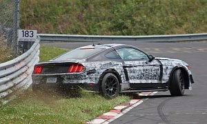 2016 Ford Mustang Shelby GT350 Almost Crashes During Nurburgring Testing Spin