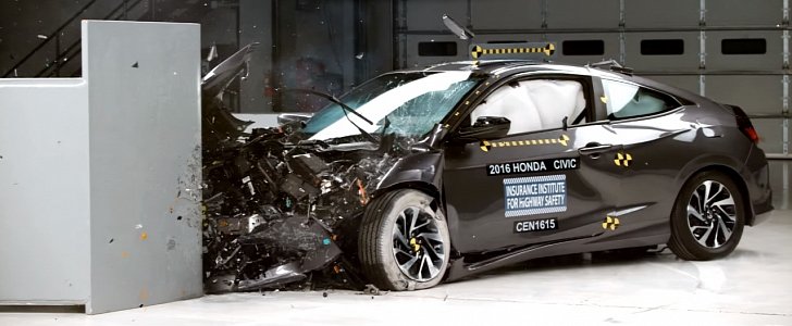 2016 Honda Civic Coupe IIHS crash test