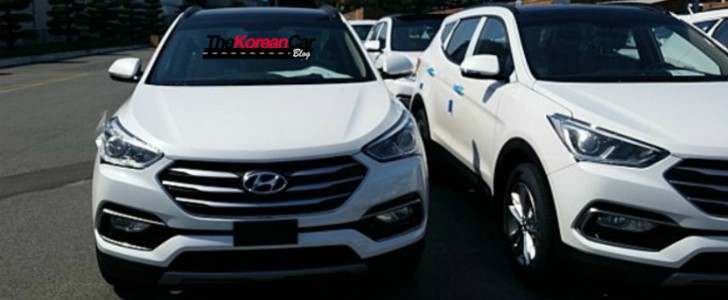2016 Hyundai Santa Fe facelift (3.3-liter model spied in South Korea by TheKoreanCarBlog)