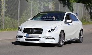 2016 Mercedes A45 AMG Facelift Spied with Minimal Disguise, More Aggressive Design